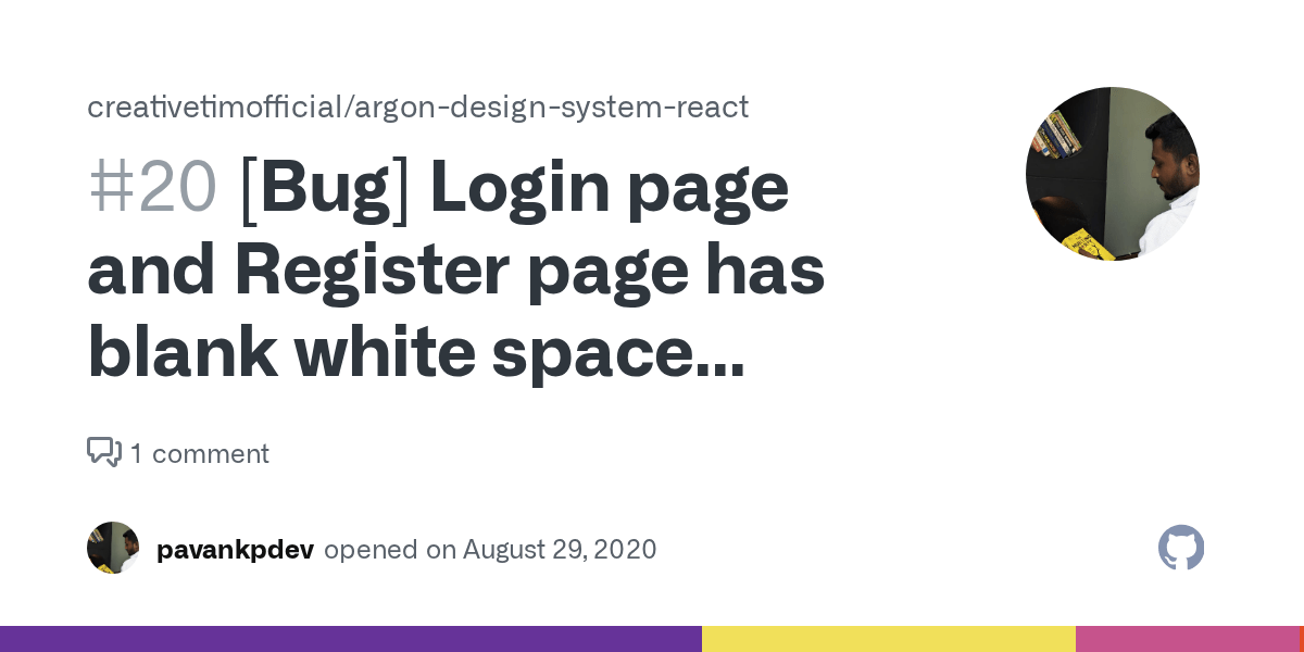 [Bug] Login page and Register page has blank white space below, after