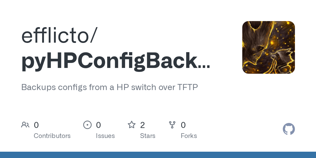 GitHub efflicto/pyHPConfigBackup Backups configs from a HP switch