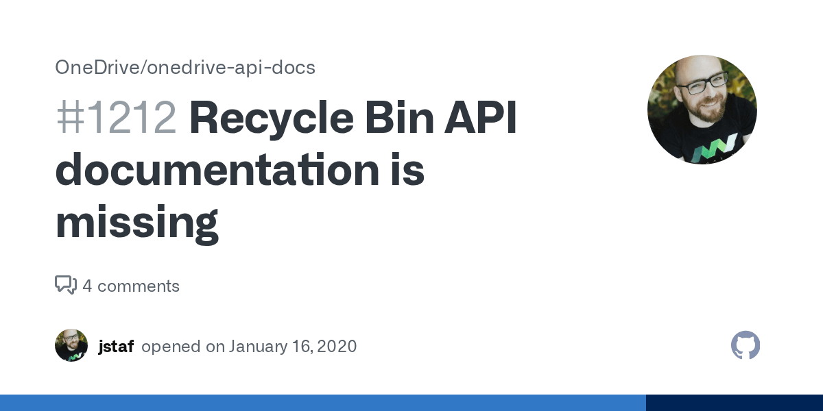 Recycle Bin API documentation is missing · Issue 1212 · OneDrive