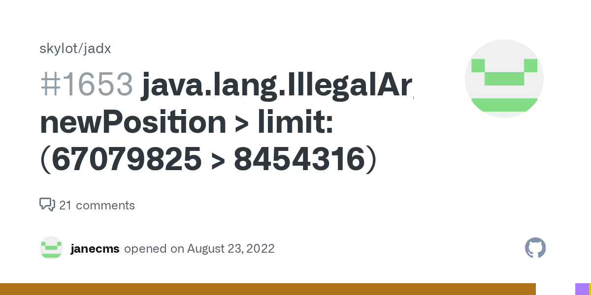 java.lang.IllegalArgumentException newPosition > limit (67079825