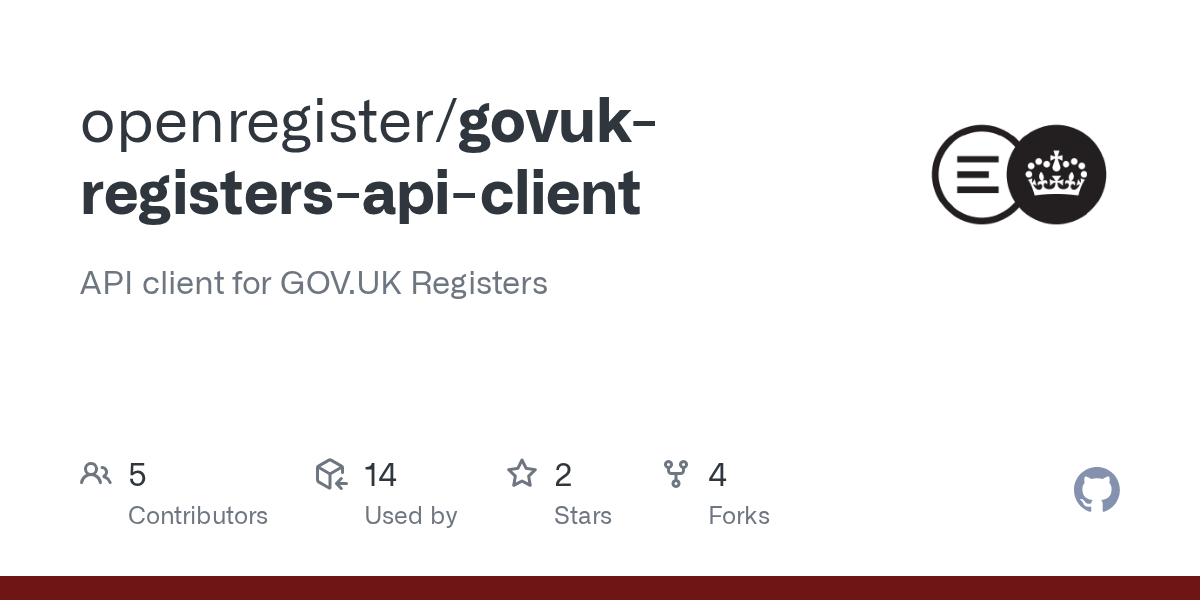 GitHub openregister/govukregistersapiclient API client for GOV.UK