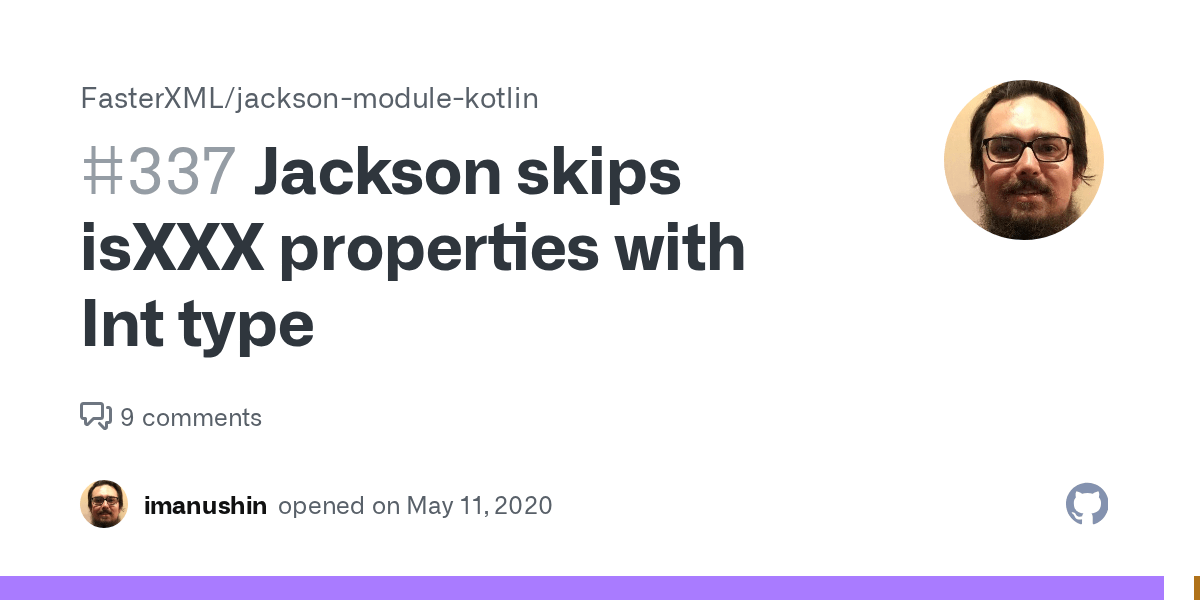 Jackson skips isXXX properties with Int type · Issue 337 · FasterXML