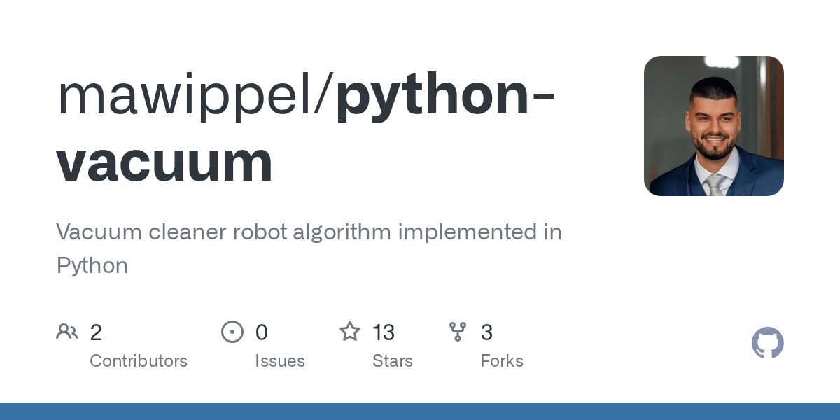 GitHub mawippel/pythonvacuum Vacuum cleaner robot algorithm