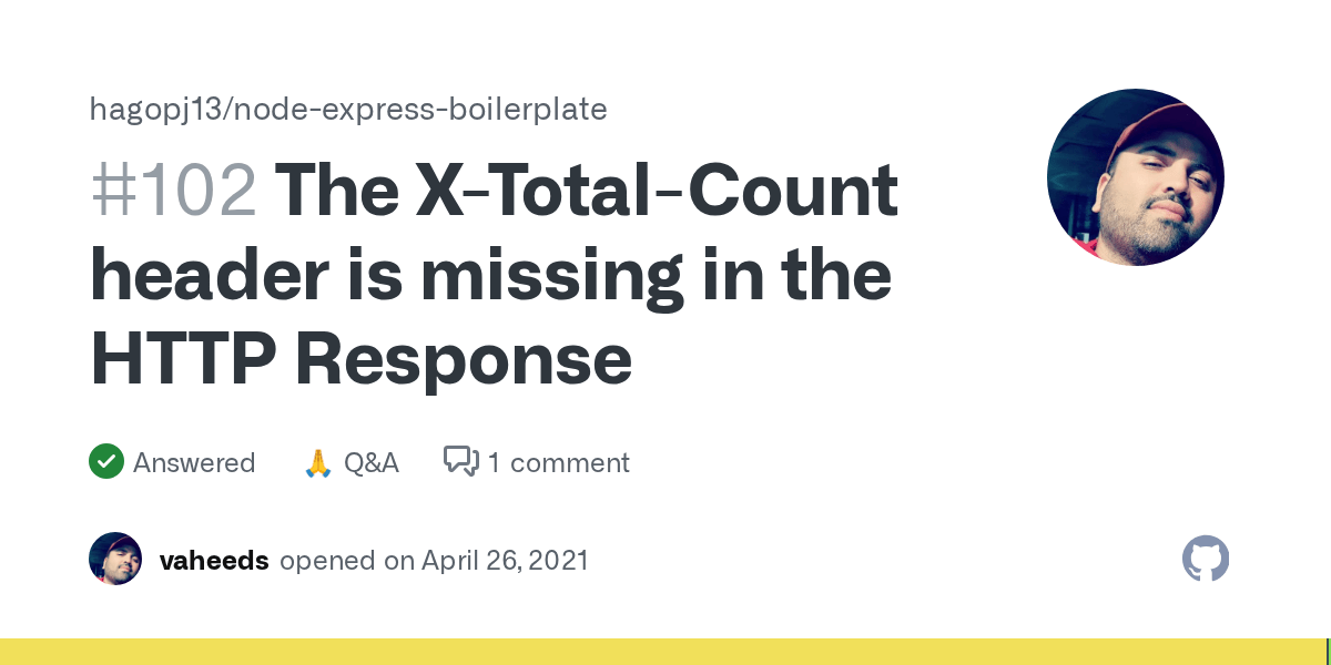 The XTotalCount header is missing in the HTTP Response · hagopj13