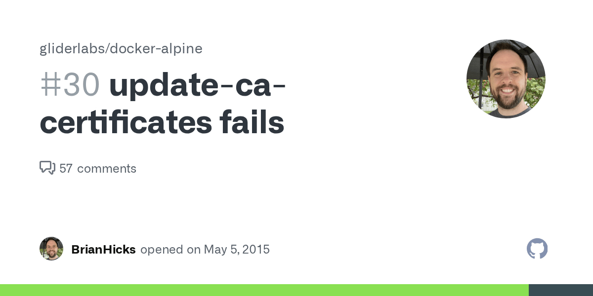 updatecacertificates fails · Issue 30 · gliderlabs/dockeralpine