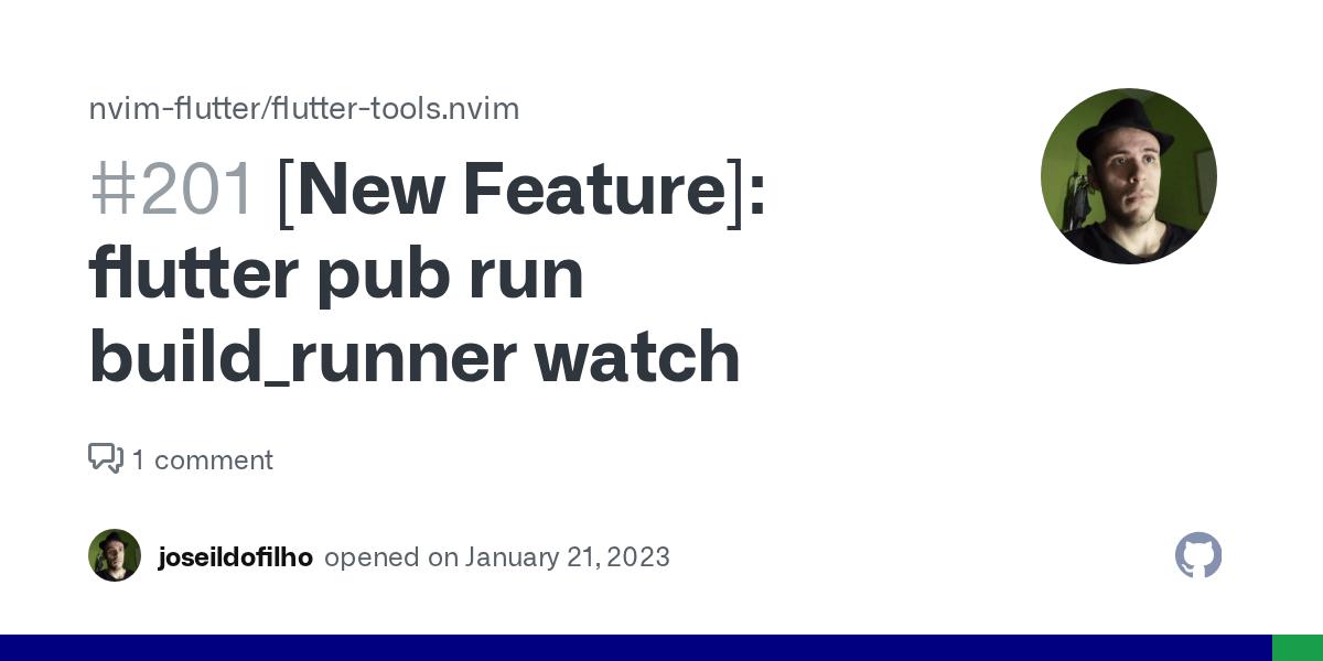 [New Feature] flutter pub run build_runner watch · Issue 201