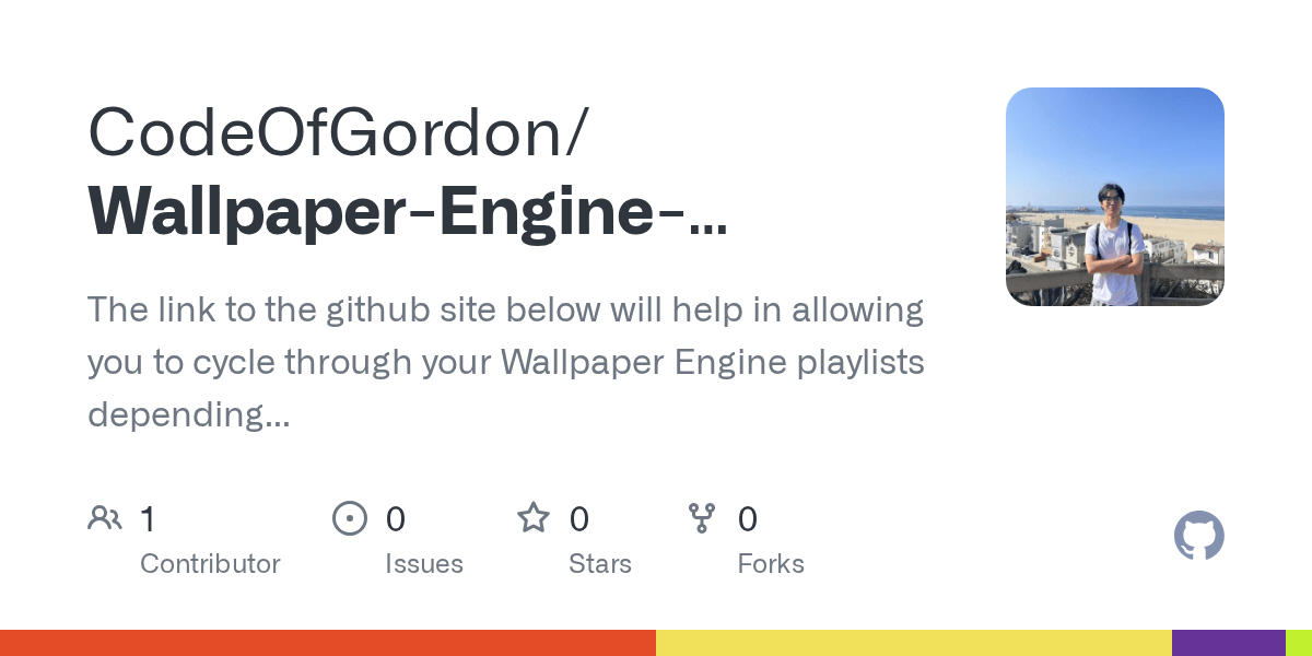 GitHub CodeOfGordon/WallpaperEnginePlaylistPlaylist The link to