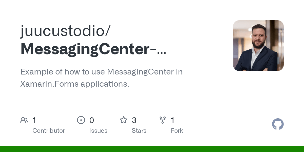 GitHub juucustodio/MessagingCenterXamarin.Forms Example of how to