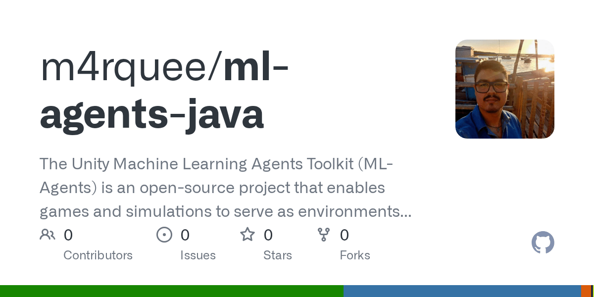 GitHub m4rquee/mlagentsjava The Unity Machine Learning Agents