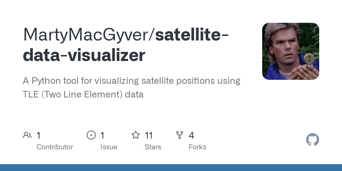 GitHub MartyMacGyver/satellitedatavisualizer A Python tool for