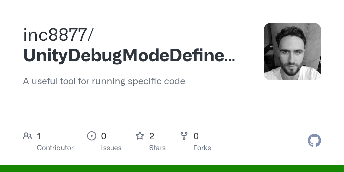 GitHub inc8877/UnityDebugModeDefineSymbol A useful tool for running