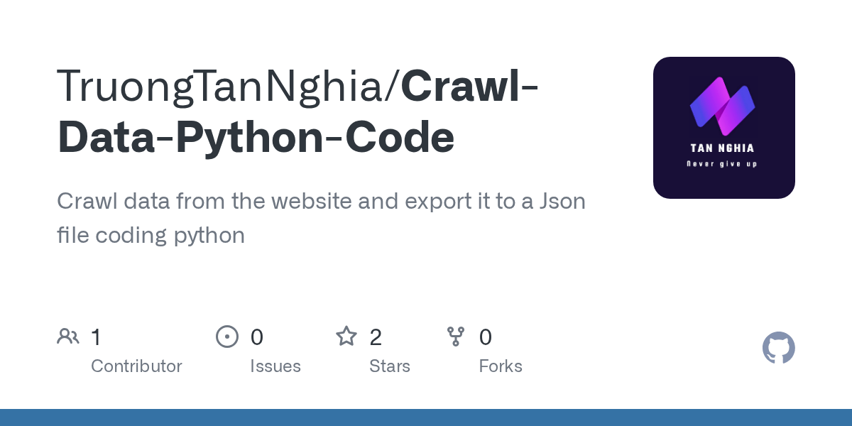 GitHub TruongTanNghia/CrawlDataPythonCode Crawl data from the