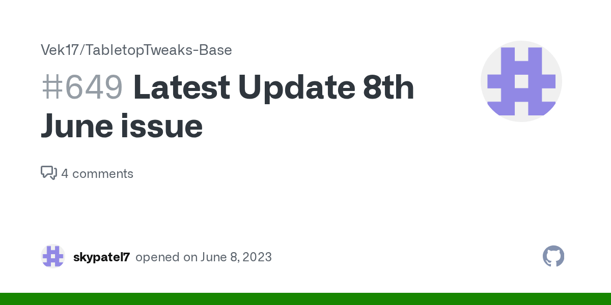 Latest Update 8th June issue · Issue 649 · Vek17/TabletopTweaksBase