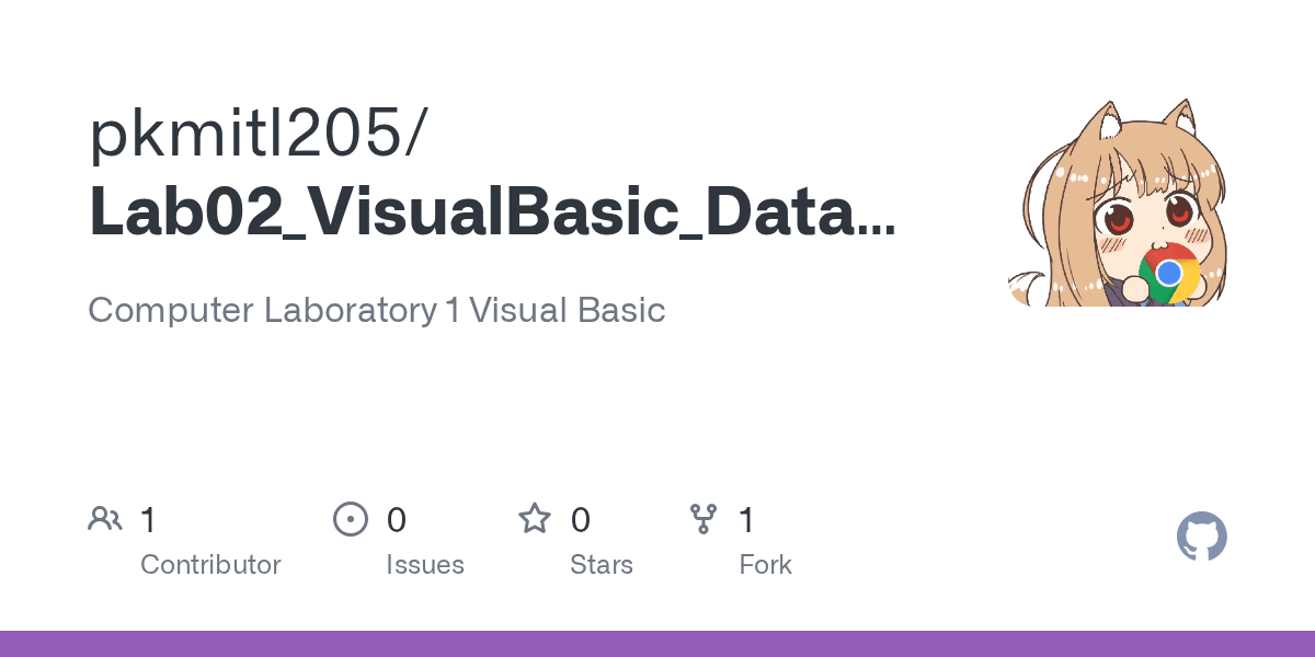 GitHub pkmitl205/Lab02_VisualBasic_Database Computer Laboratory 1