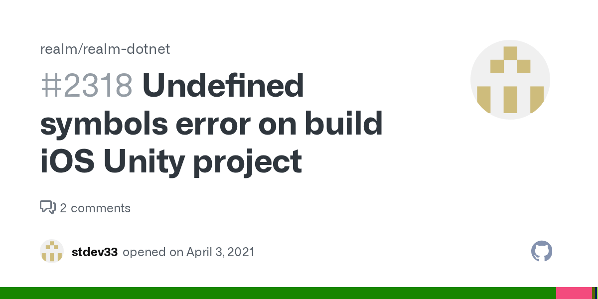 Undefined symbols error on build iOS Unity project · Issue 2318 · · GitHub