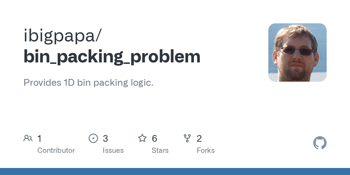 GitHub ibigpapa/bin_packing_problem Provides 1D bin packing logic.