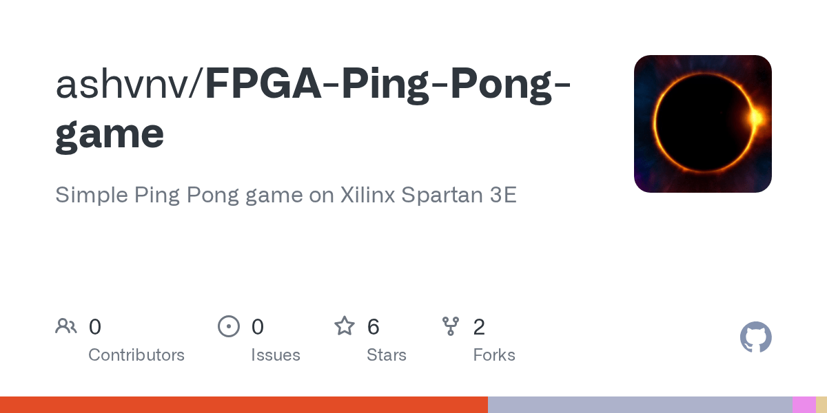 GitHub ashvnv/FPGAPingPonggame Simple Ping Pong game on Xilinx Spartan 3E