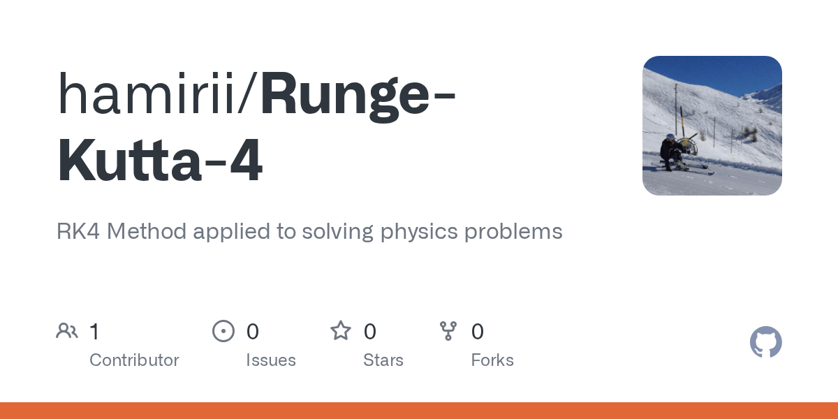 GitHub hamirii/RungeKutta4 RK4 Method applied to solving physics