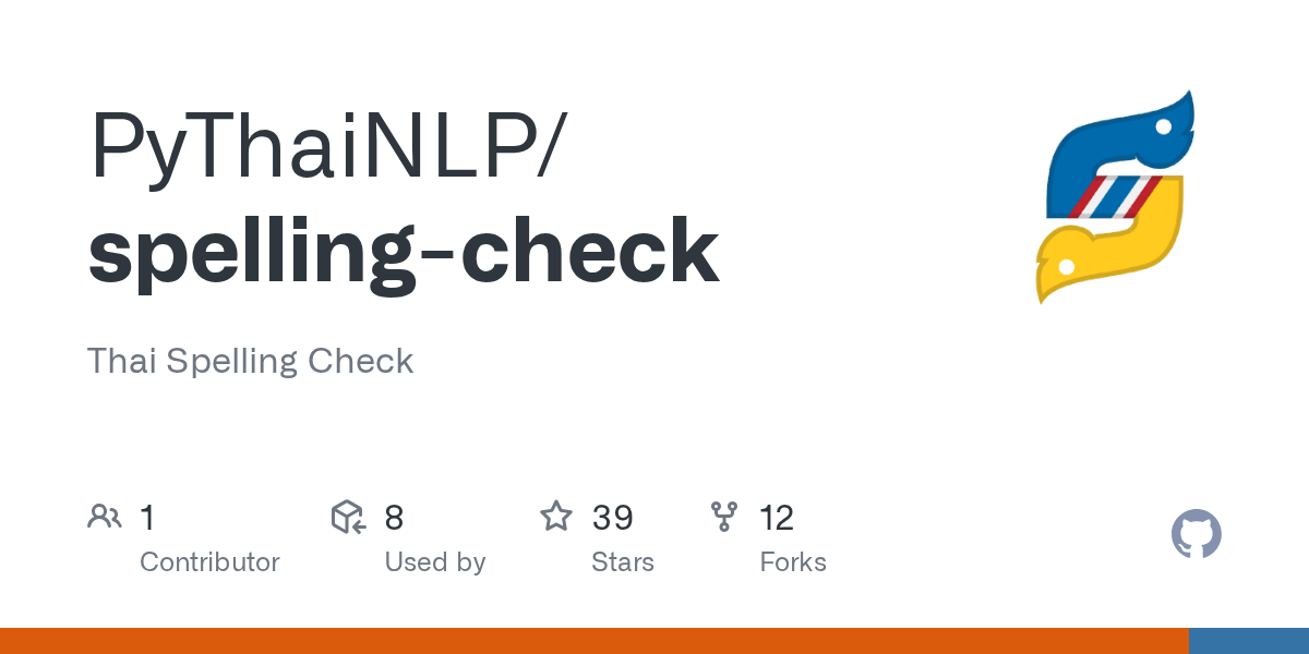 spellingcheck/thaispellcheck.ipynb at master · PyThaiNLP/spelling