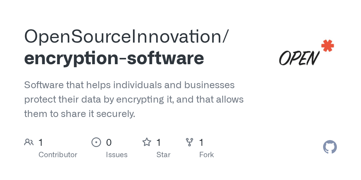 GitHub OpenSourceInnovation/encryptionsoftware Software that helps