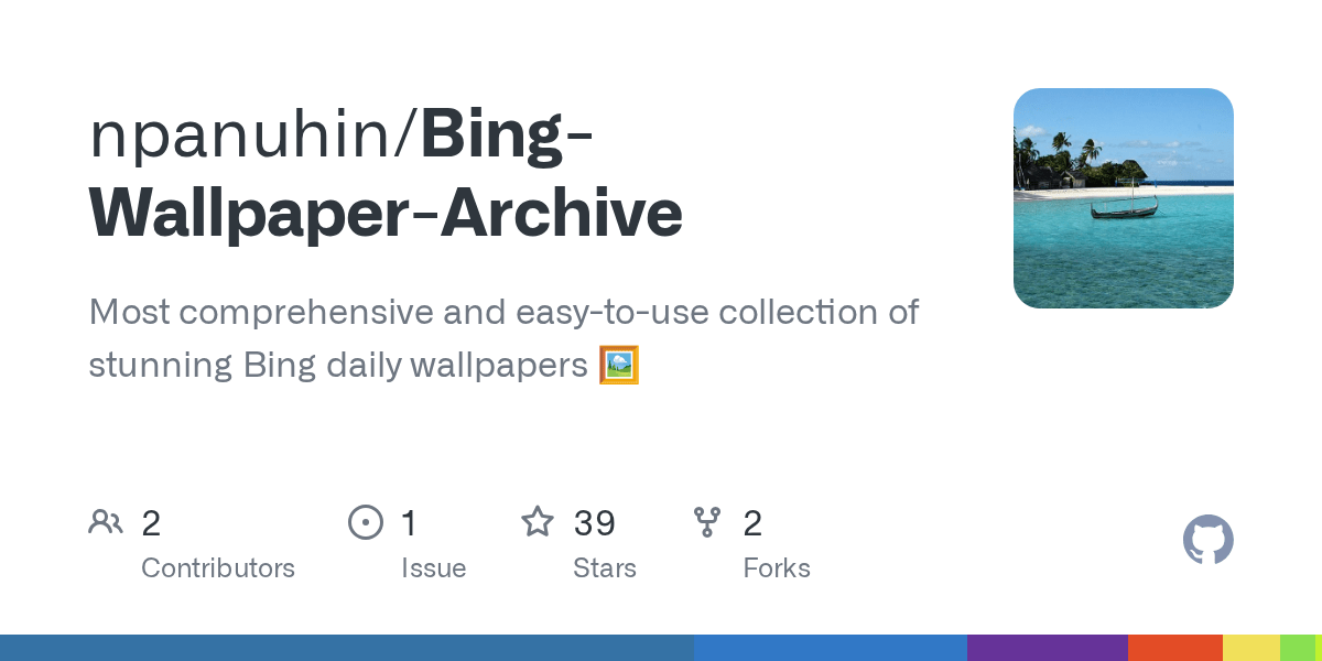 GitHub npanuhin/bingwallpaperarchive Bing wallpaper archive