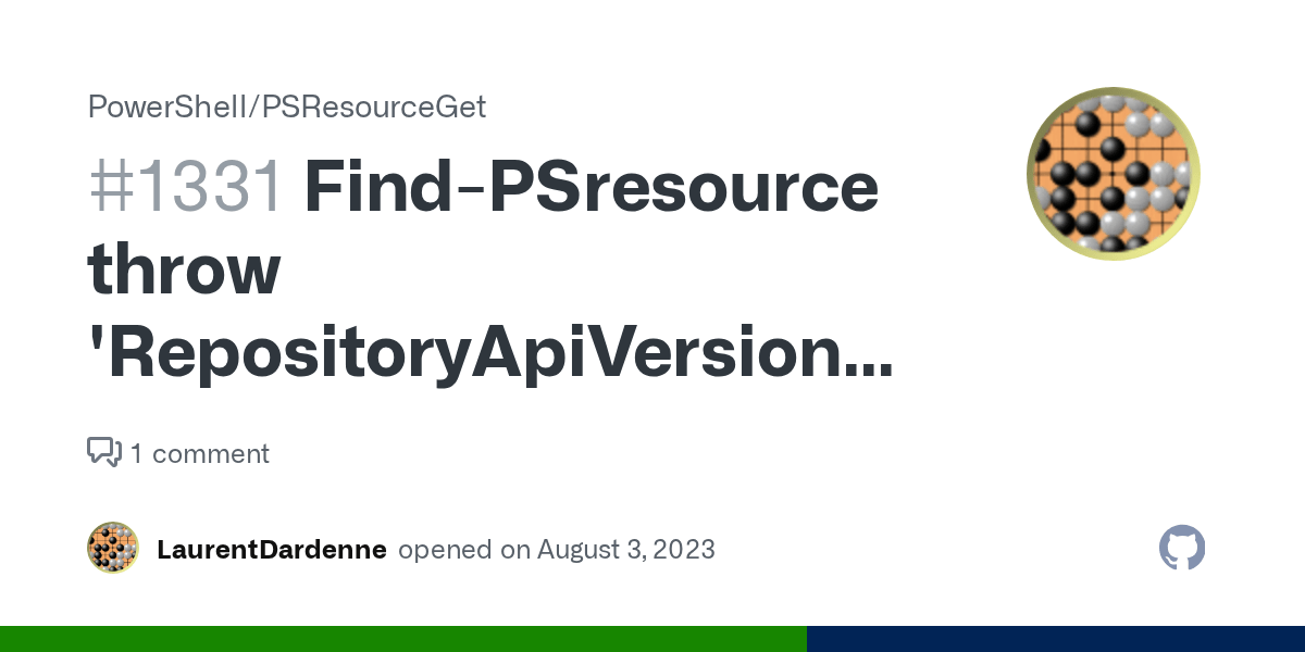 FindPSresource throw 'RepositoryApiVersionUnknown' exception when the priority change with a