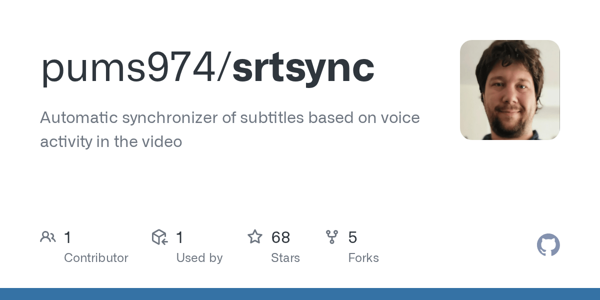 GitHub pums974/srtsync Automatic synchronizer of subtitles based on