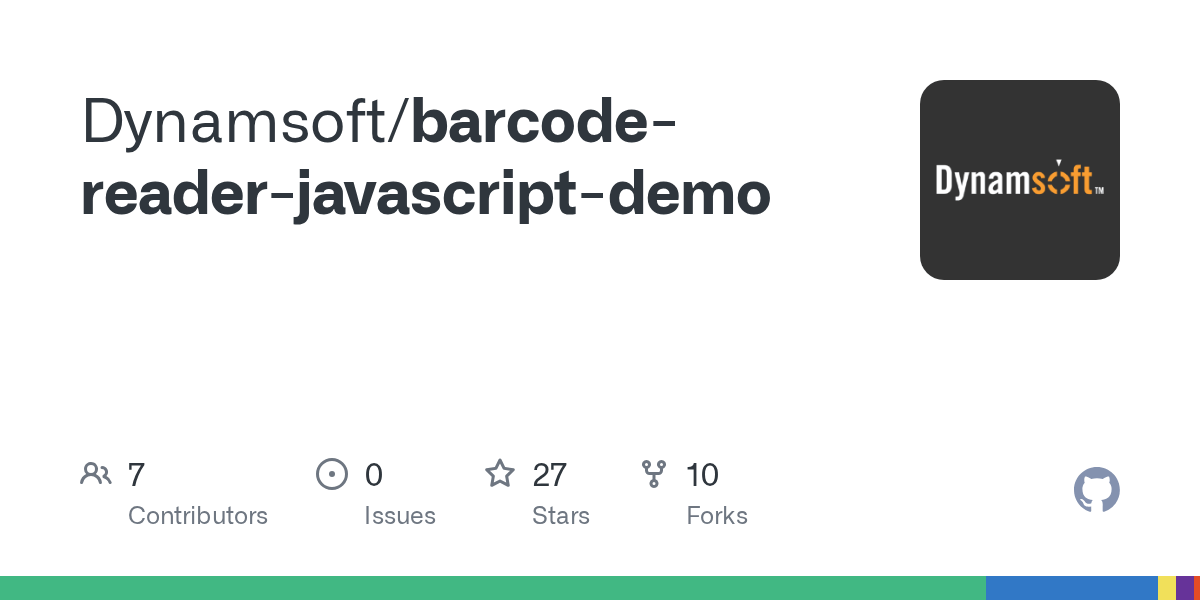 GitHub Dynamsoft/barcodereaderjavascriptdemo