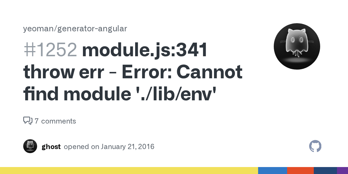 module.js341 throw err Error Cannot find module './lib/env' · Issue