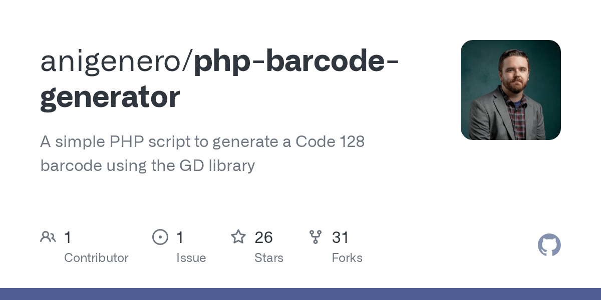 GitHub anigenero/phpbarcodegenerator A simple PHP script to