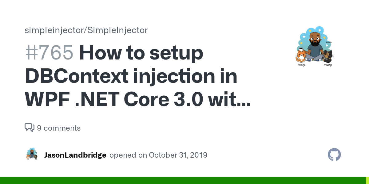 How to setup DBContext injection in WPF Core 3.0 with Entity