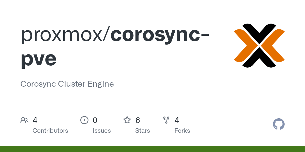 GitHub proxmox/corosyncpve Corosync Cluster Engine
