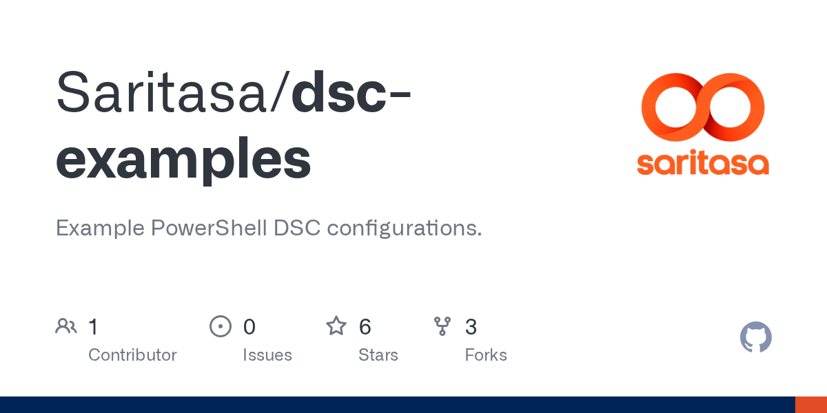 GitHub Saritasa/dscexamples Example PowerShell DSC configurations.