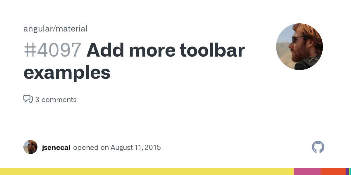 Add more toolbar examples · Issue 4097 · angular/material · GitHub