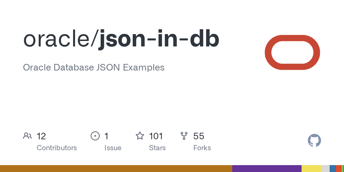 GitHub oracle/jsonindb Oracle Database JSON Examples