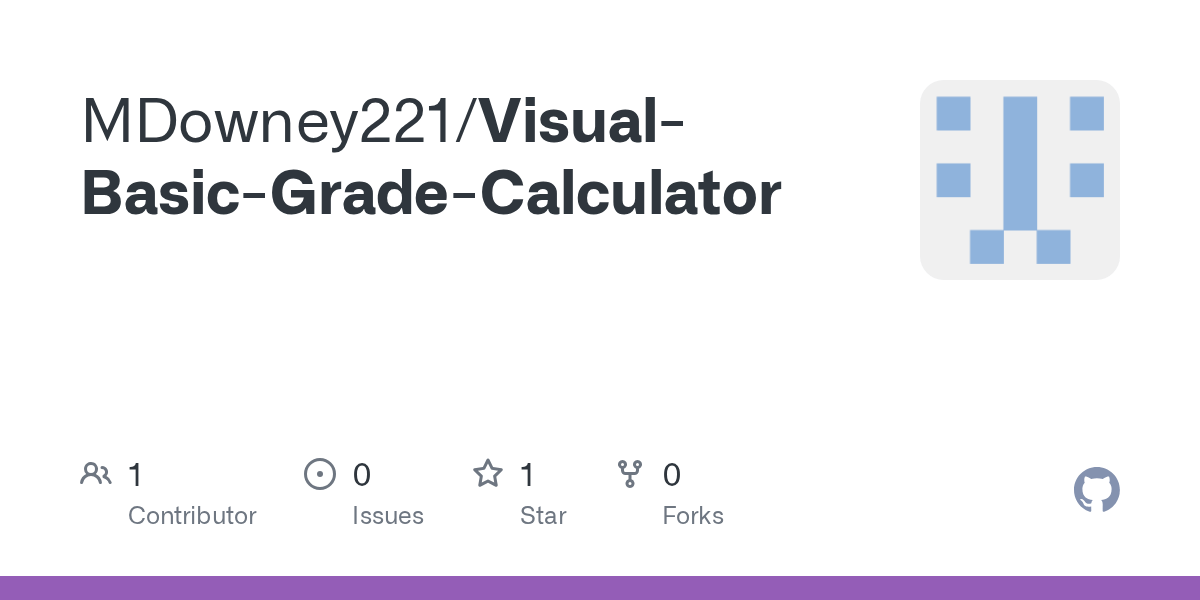 GitHub MDowney221/VisualBasicGradeCalculator