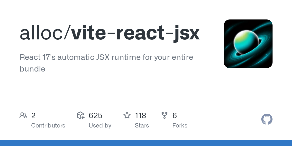 GitHub alloc/vitereactjsx React 17's automatic JSX runtime for