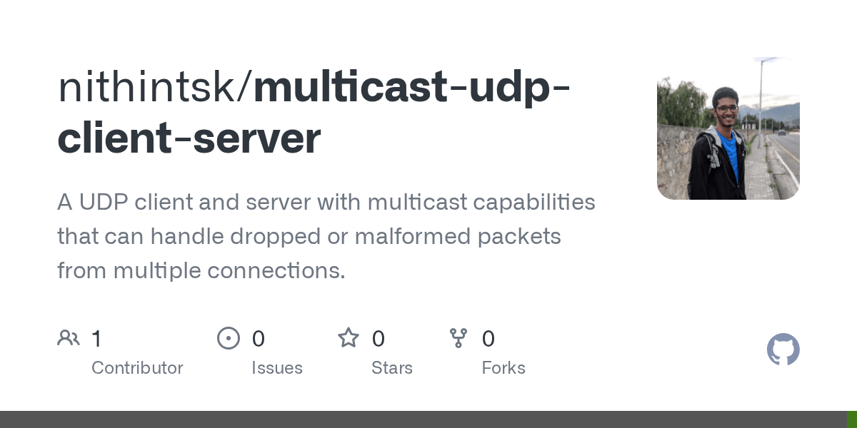 GitHub nithintsk/multicastudpclientserver A UDP client and server with multicast