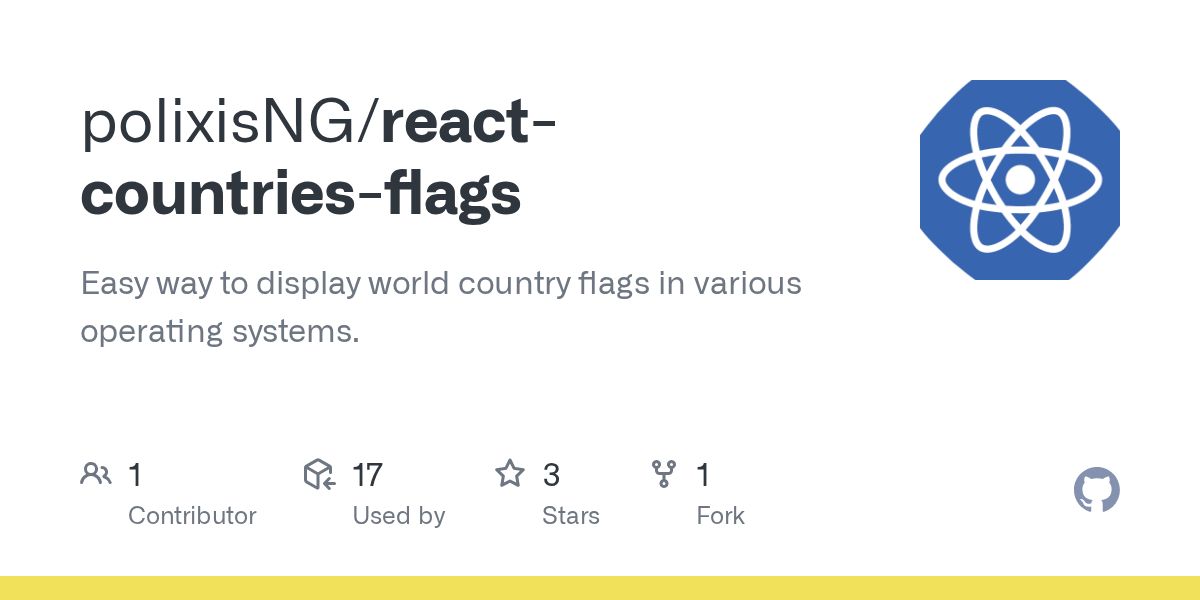 GitHub polixisNG/reactcountriesflags Easy way to display world