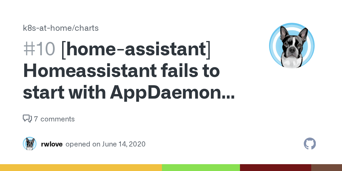 [homeassistant] Homeassistant fails to start with AppDaemon enabled · Issue 10 · k8sathome