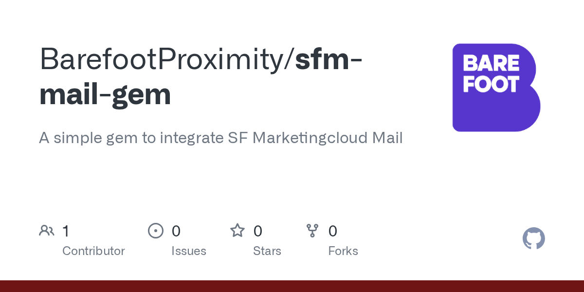 GitHub BarefootProximity/sfmmailgem A simple gem to integrate SF