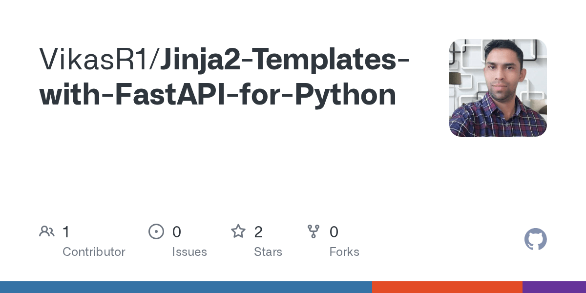GitHub VikasR1/Jinja2TemplateswithFastAPIforPython