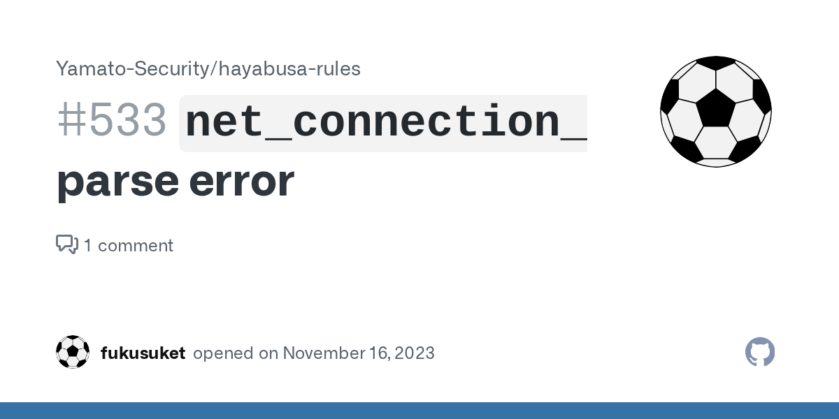 parse error · Issue