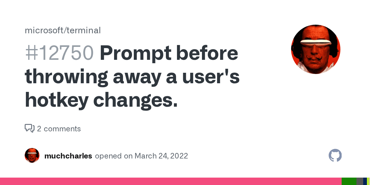 Prompt before throwing away a user's hotkey changes. · Issue 12750