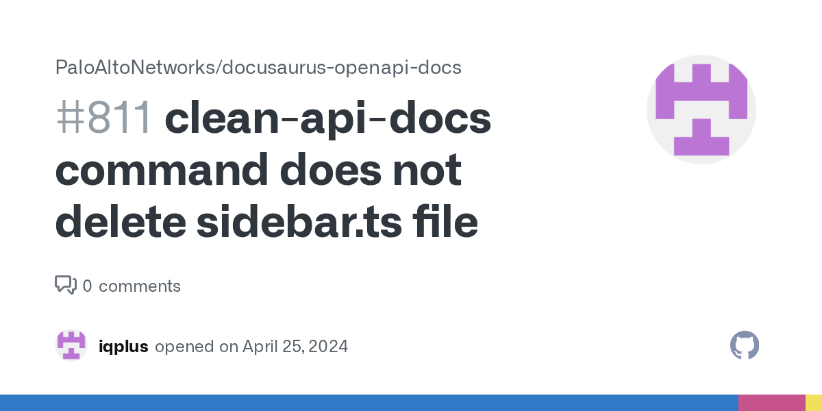 cleanapidocs command does not delete sidebar.ts file · Issue 811 ·
