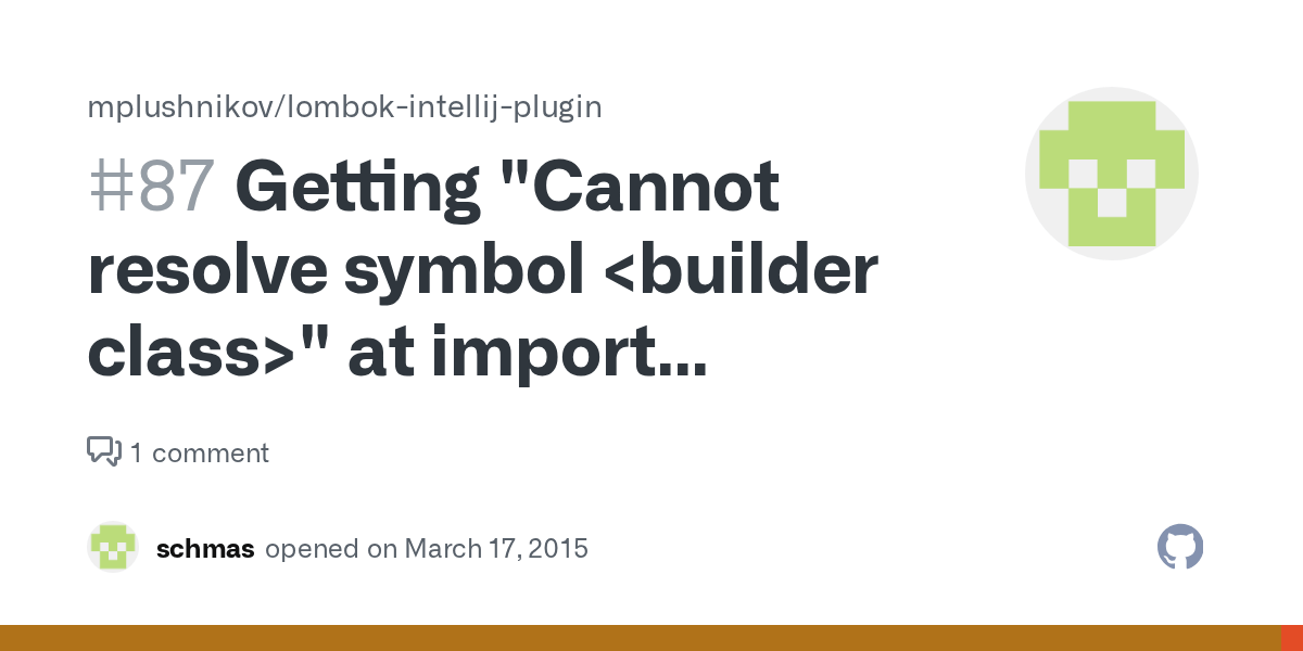 Getting "Cannot resolve symbol " at import statement · Issue 87
