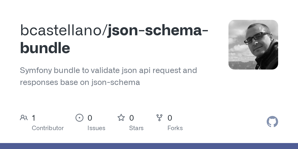 GitHub bcastellano/jsonschemabundle Symfony bundle to validate