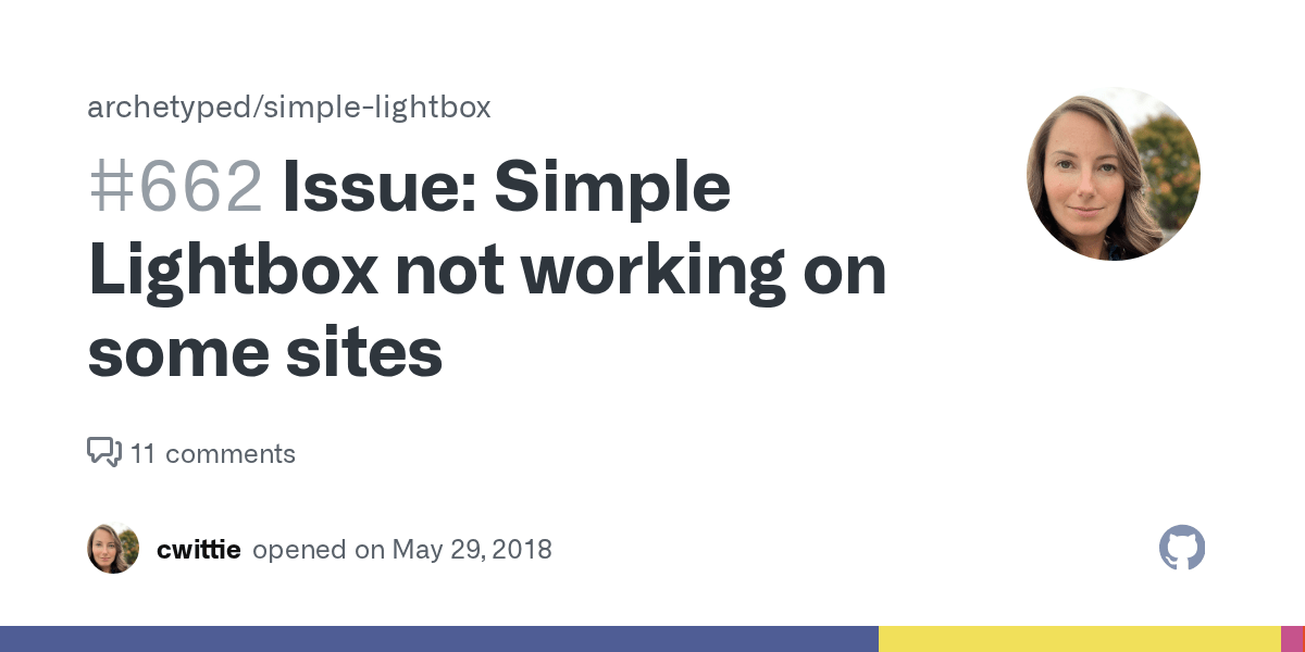 Issue Simple Lightbox not working on some sites · Issue 662
