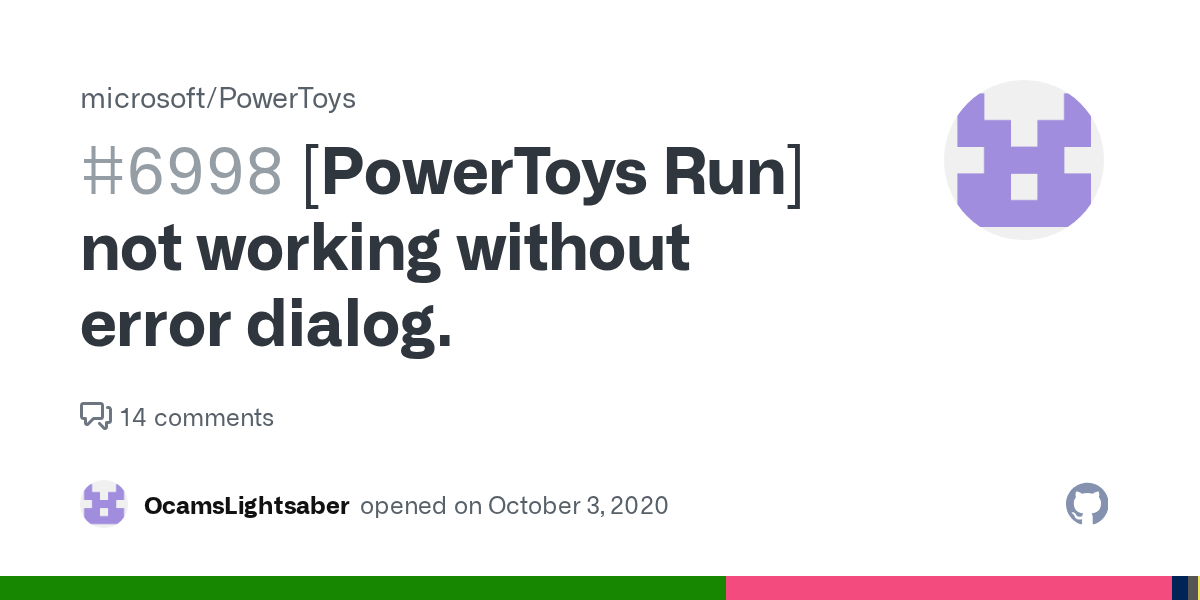 [PowerToys Run] not working without error dialog. · Issue 6998