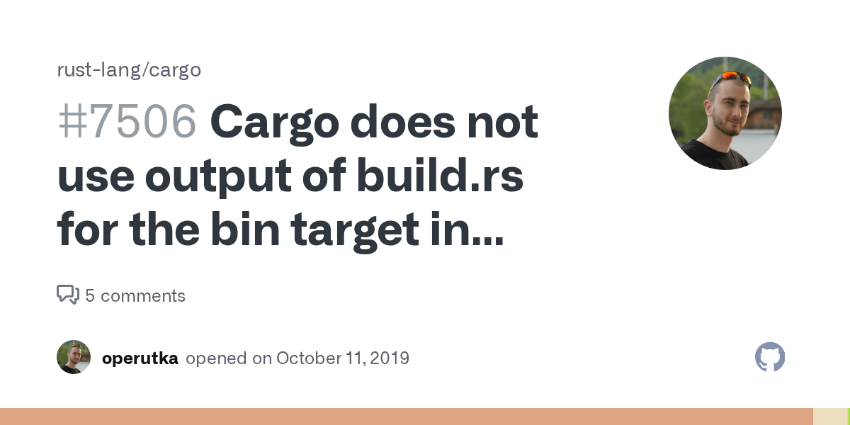 Cargo does not use output of build.rs for the bin target in projects
